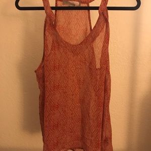 Sheer orange blouse/tank top
